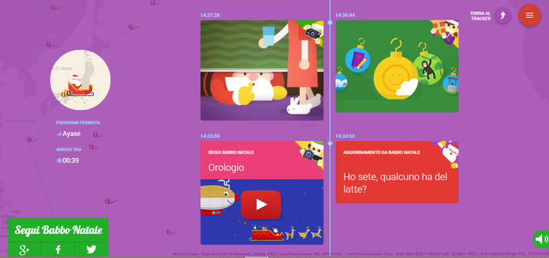 SantaTracker: segui Babbo Natale con Google